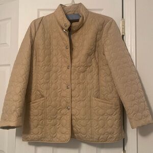 Coach quilted jacket with blue satin interior